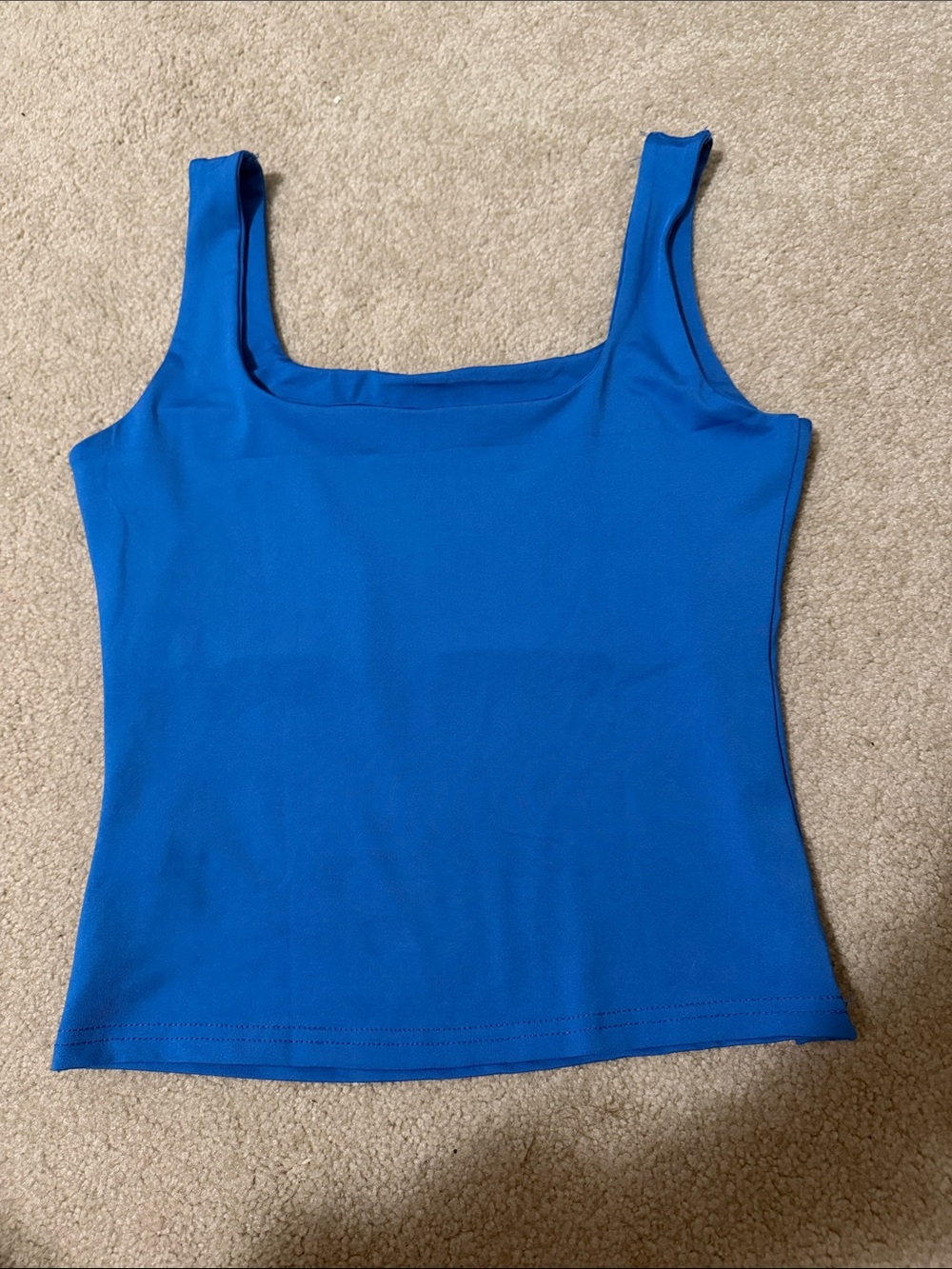 Blue Square-Neck Tank Top